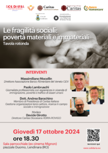 Tavola rotonda per dialogare con Caritas Italiana sulle persone in stato di fragilità sociale